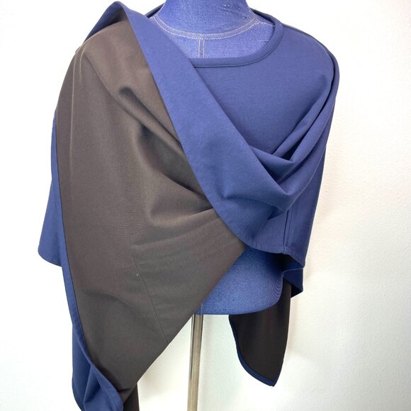 Ming Wang Women’s Two-Piece Knit Set Reversible Poncho & Matching Pants, Size L - Picture 5 of 12